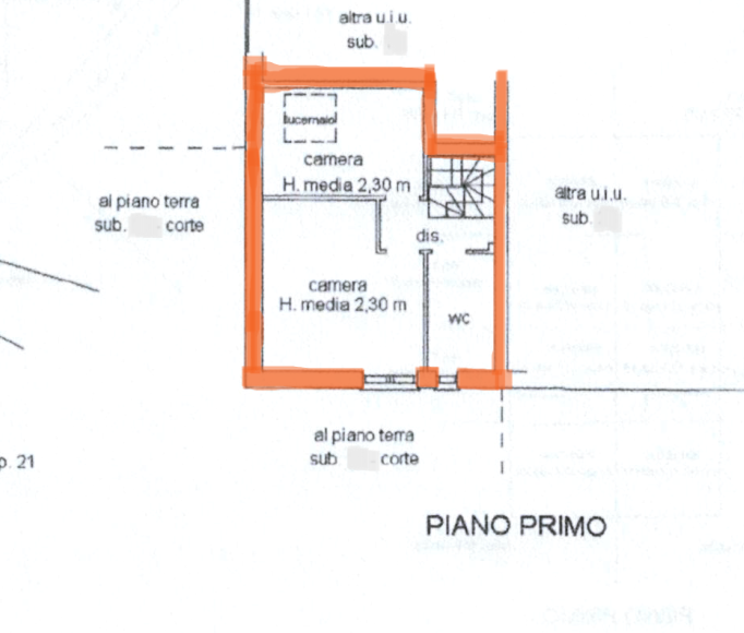 Planimetria piano primo